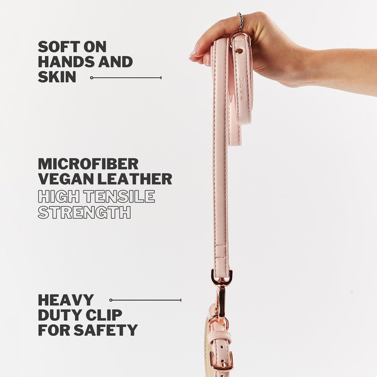 Soft Vegan Dog Lead in Blush Pink