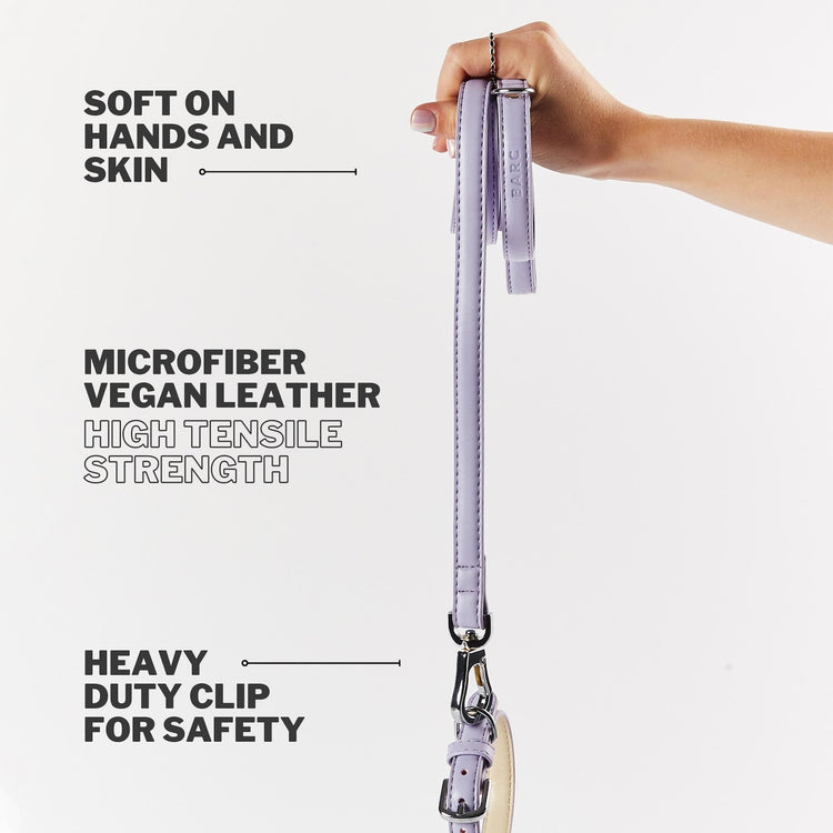 Soft Vegan Leather dog lead with heavy duty clip