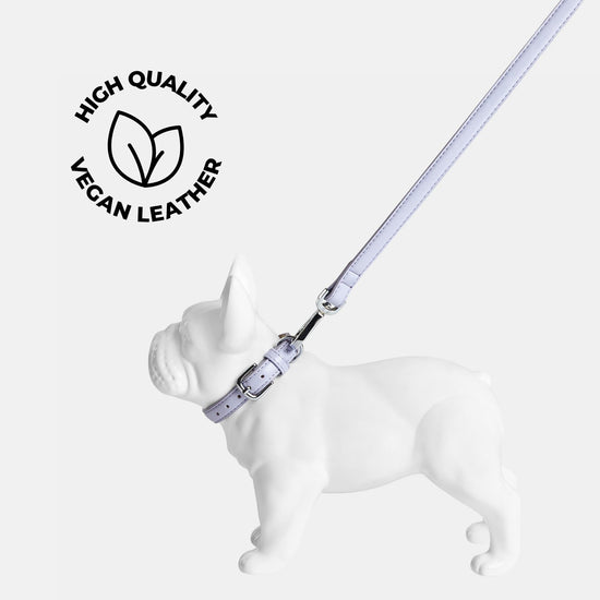 Vegan Leather Lilac Dog collar set