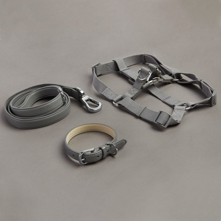 Matching Barc London Harness, Collar and Lead Set in Grey