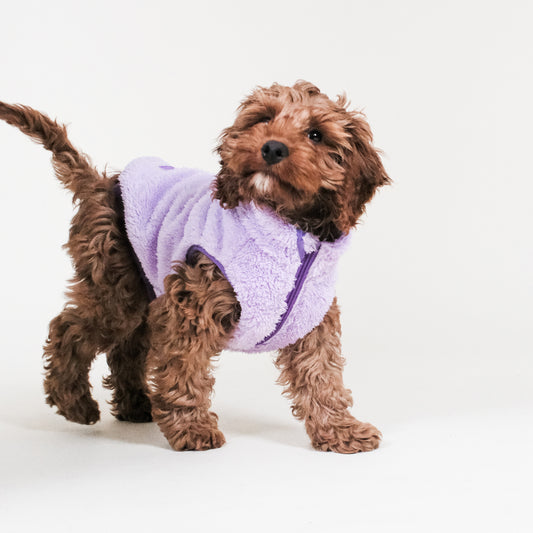 Lilac Sherpa Fleece Dog Vest