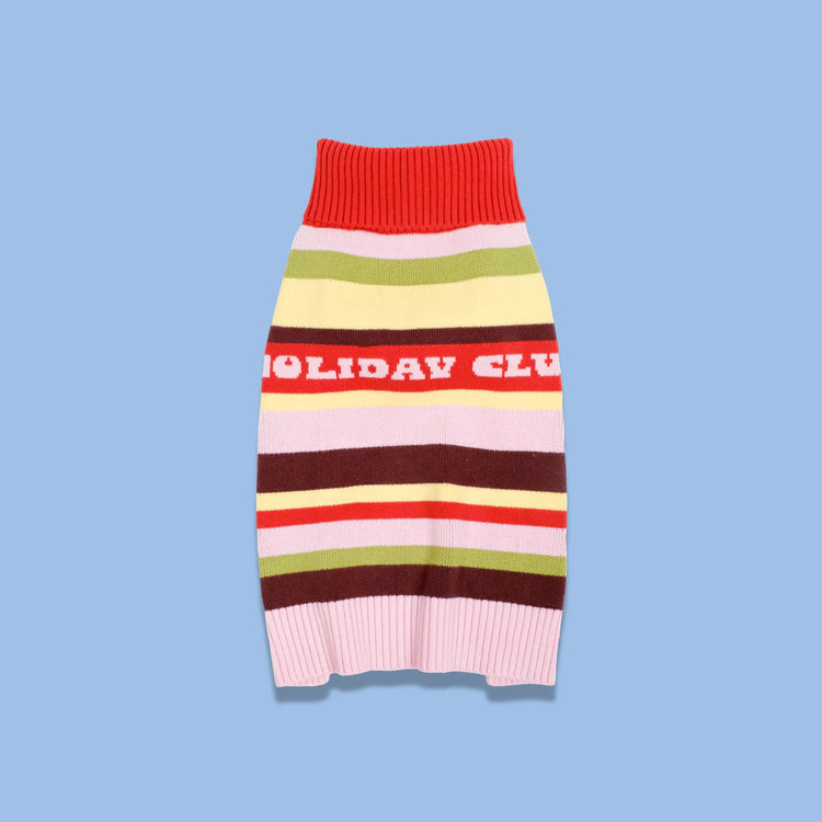 Holiday Club Knitted Dog Jumper, Stripes