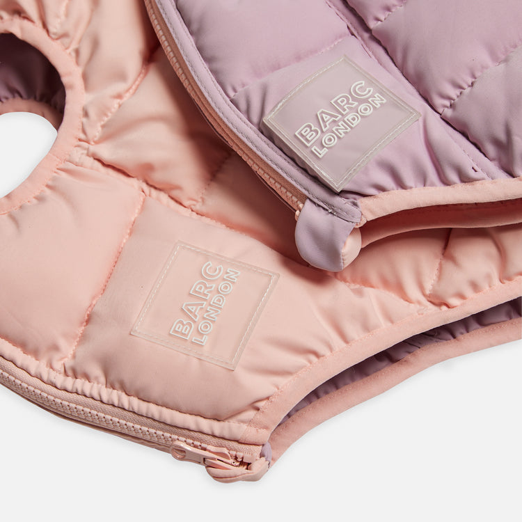Reversible Dog Puffer Jacket: Pink & Lilac