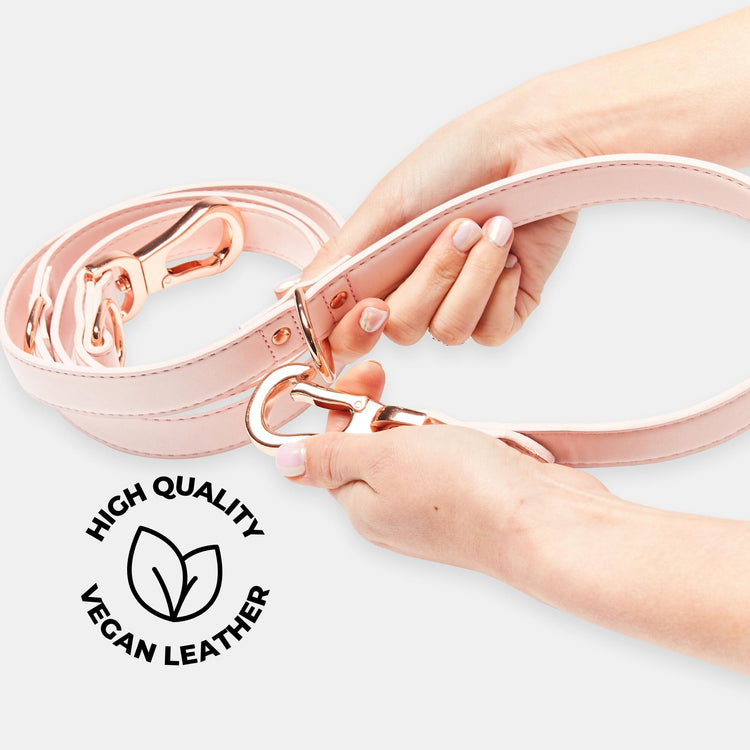 Blush Pink Dog Lead With Multiple Adjusting Lengths