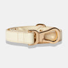 Ivory White Dog Lead with Classy Gold Buckles by Barc London.