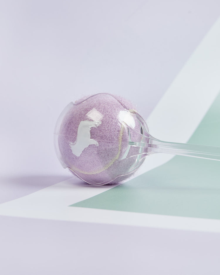 Lilac Dog Tennis Ball Launcher ready for Playtime Fetch