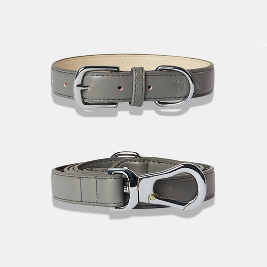 Grey Dog Collar and Lead Set by Barc London