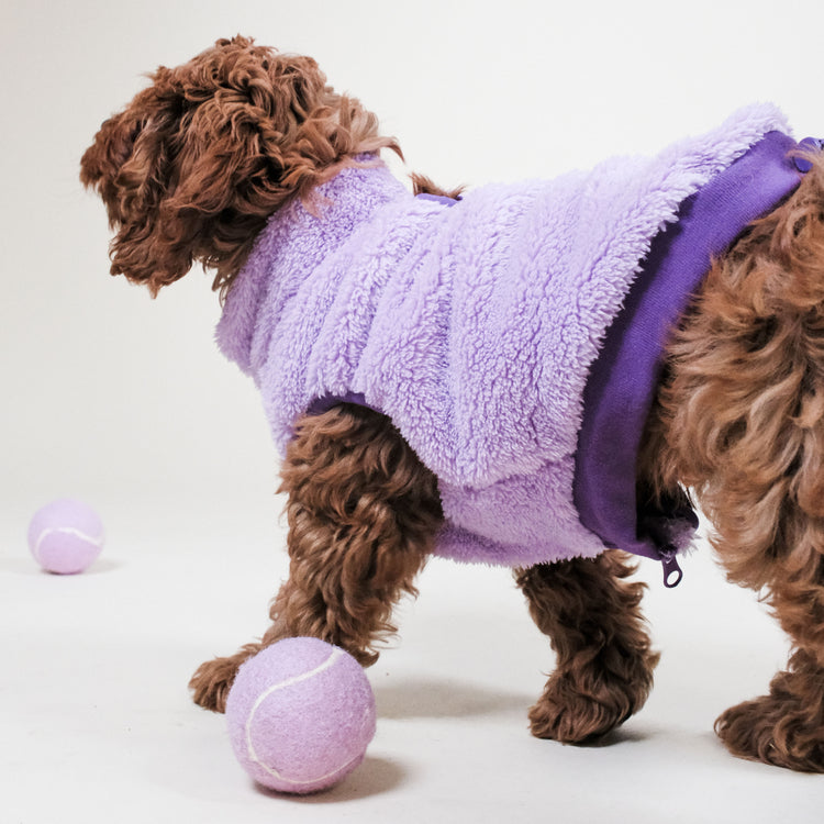 Lilac Sherpa Fleece Dog Vest