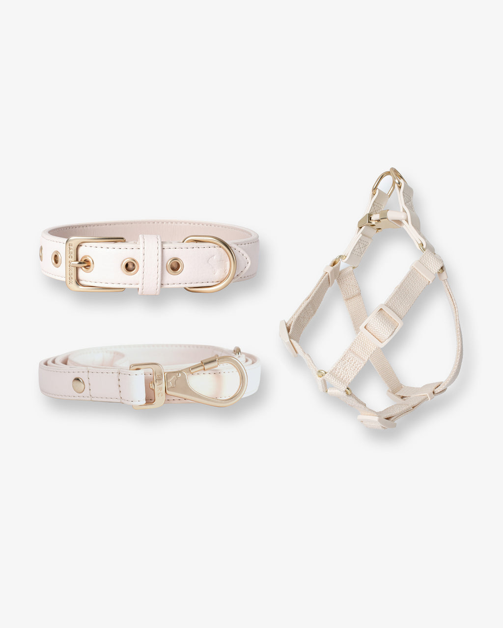 Light Ivory Dog Collar, Harness & Lead Set