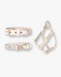 Light Ivory Dog Collar, Harness & Lead Set