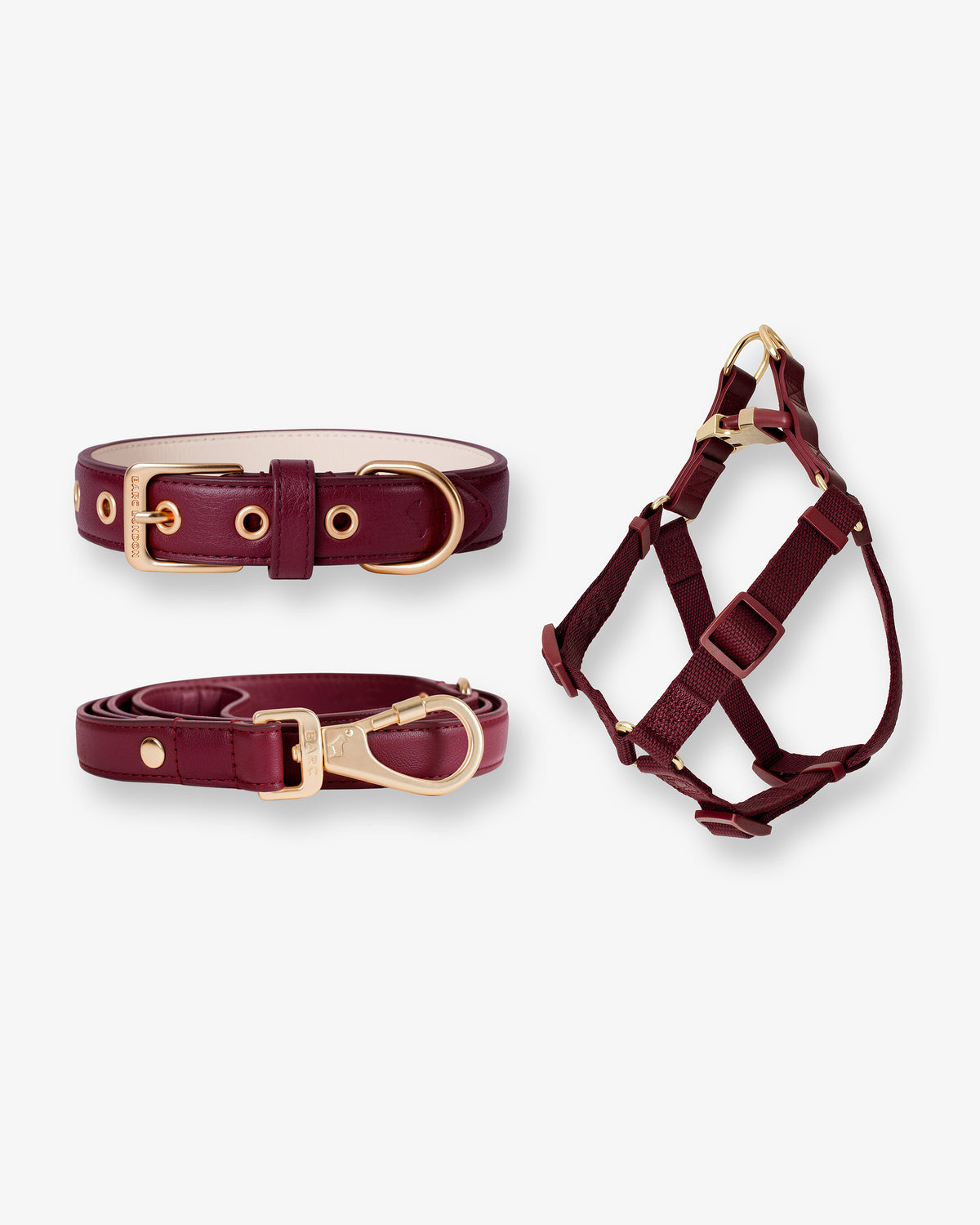 Merlot Dog Collar Harness & Lead Set