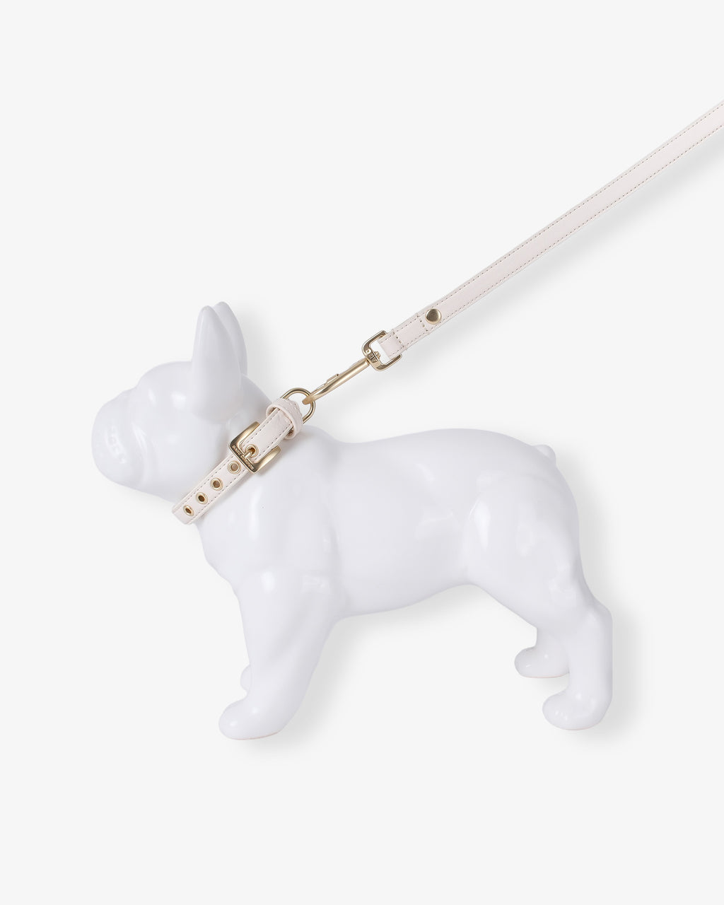 Light Ivory Dog Collar & Lead Set