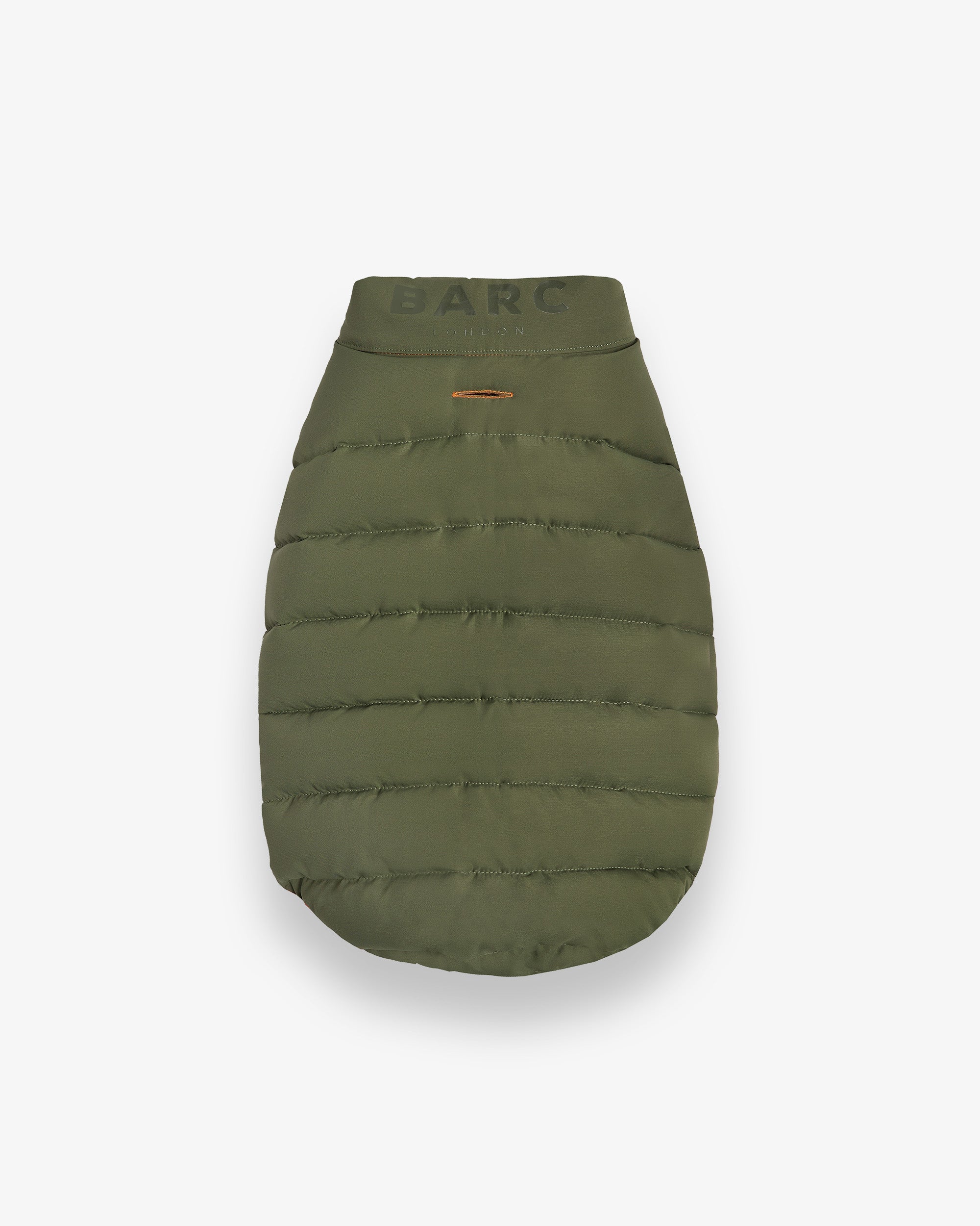 Reversible Dog Puffer Jacket: Coral & Khaki Green