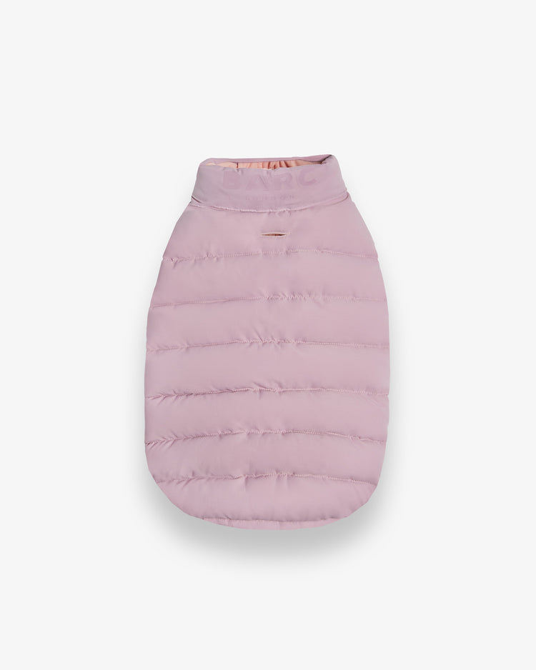 Reversible Dog Puffer Jacket: Pink & Lilac