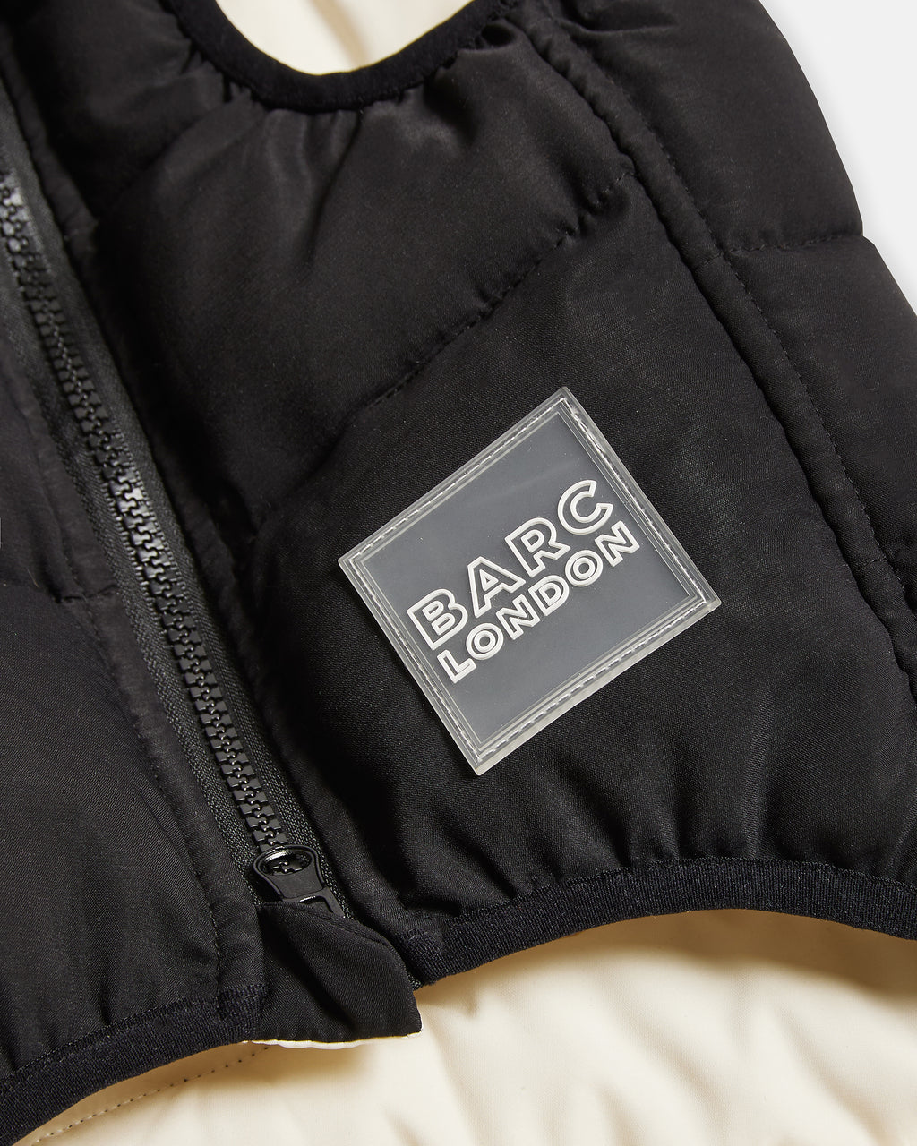 Reversible Dog Puffer Jacket: Black & Off White