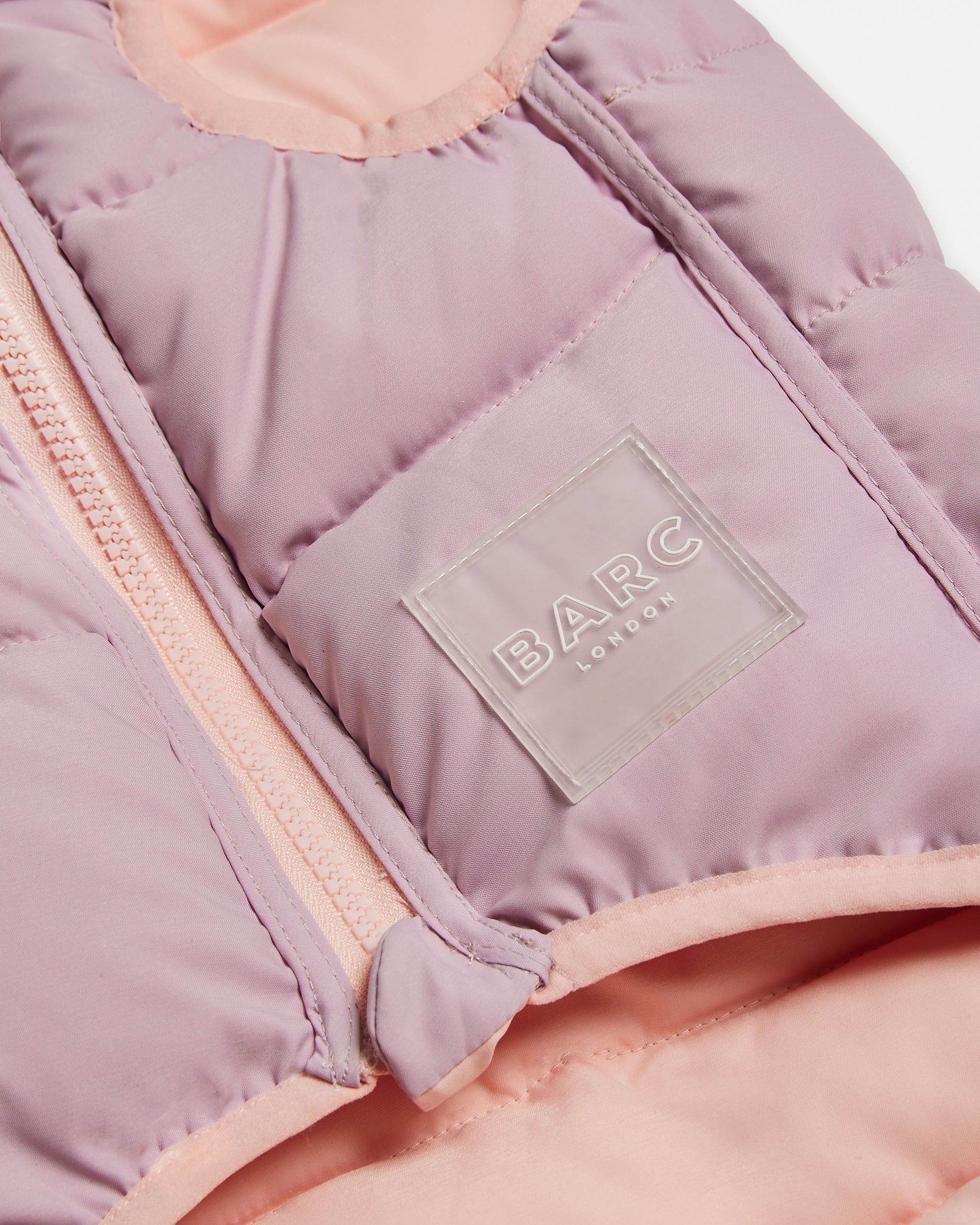 Reversible Dog Puffer Jacket: Pink & Lilac