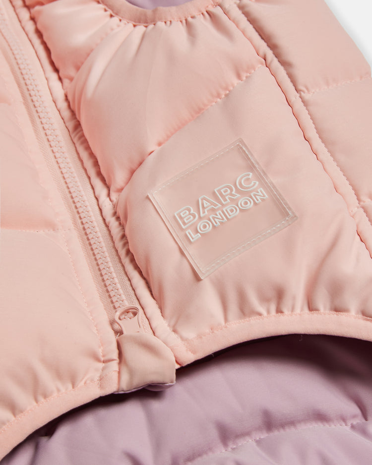 Reversible Dog Puffer Jacket: Pink & Lilac