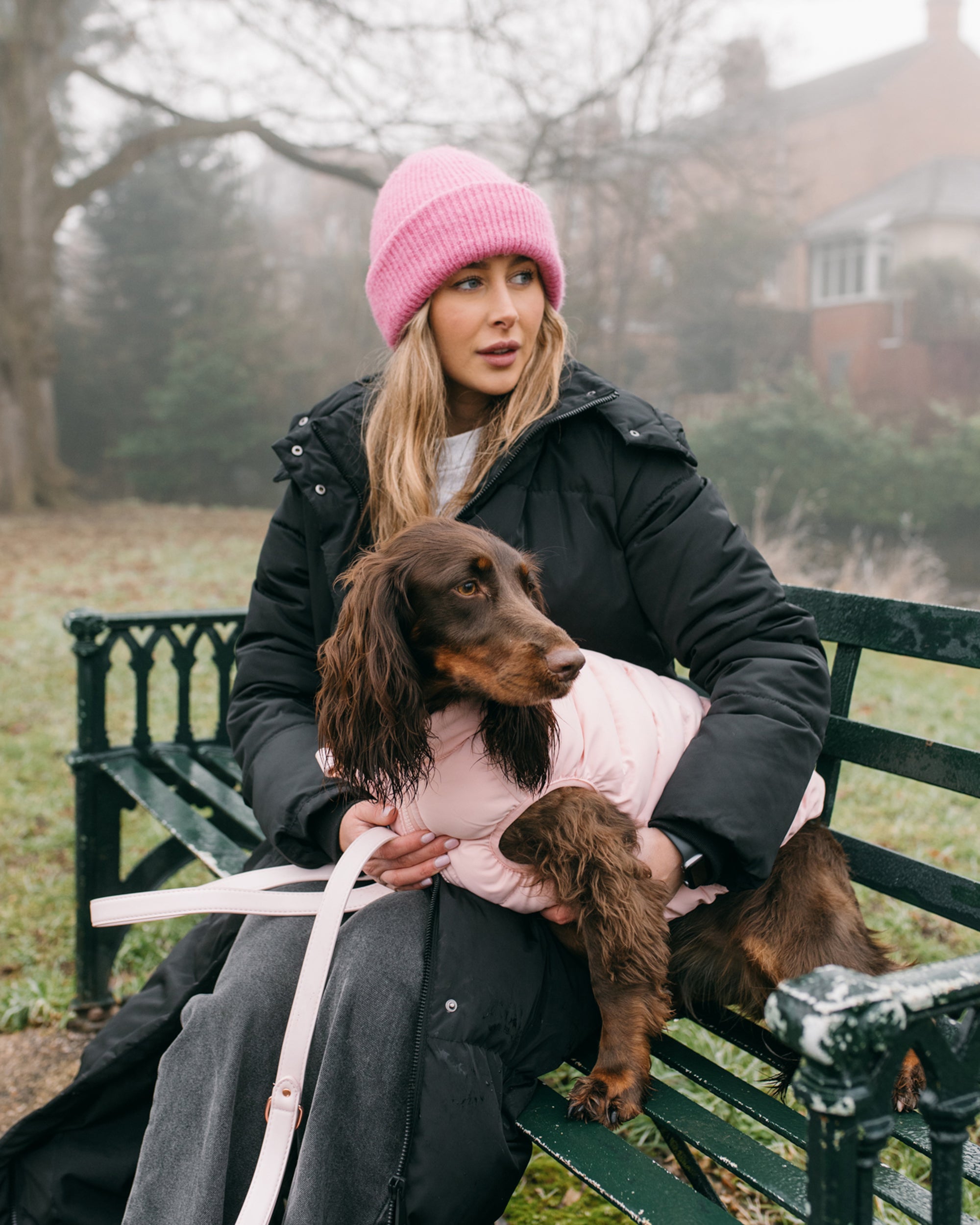 Reversible Dog Puffer Jacket: Pink & Lilac