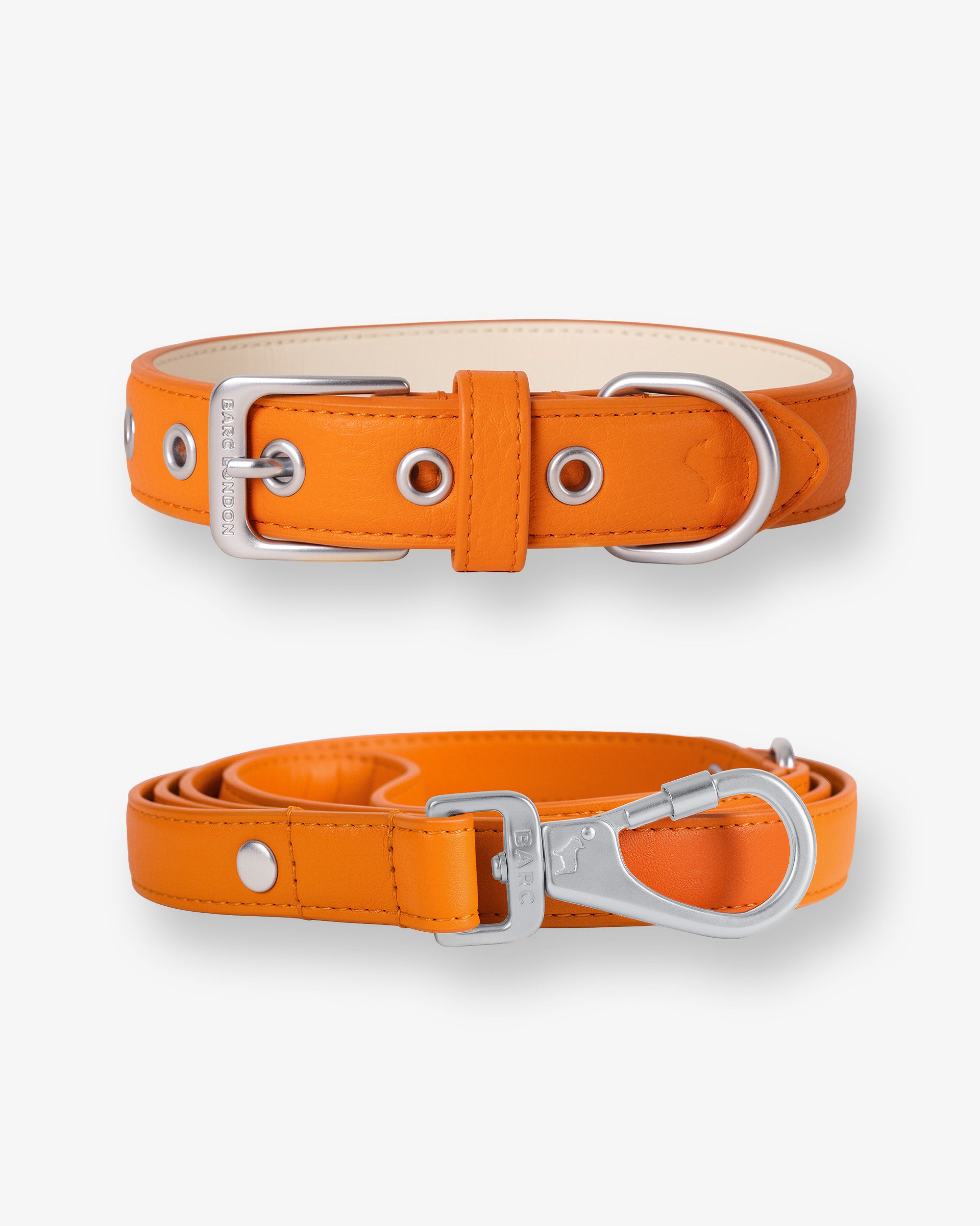 Mandarin Orange Dog Collar & Lead Set