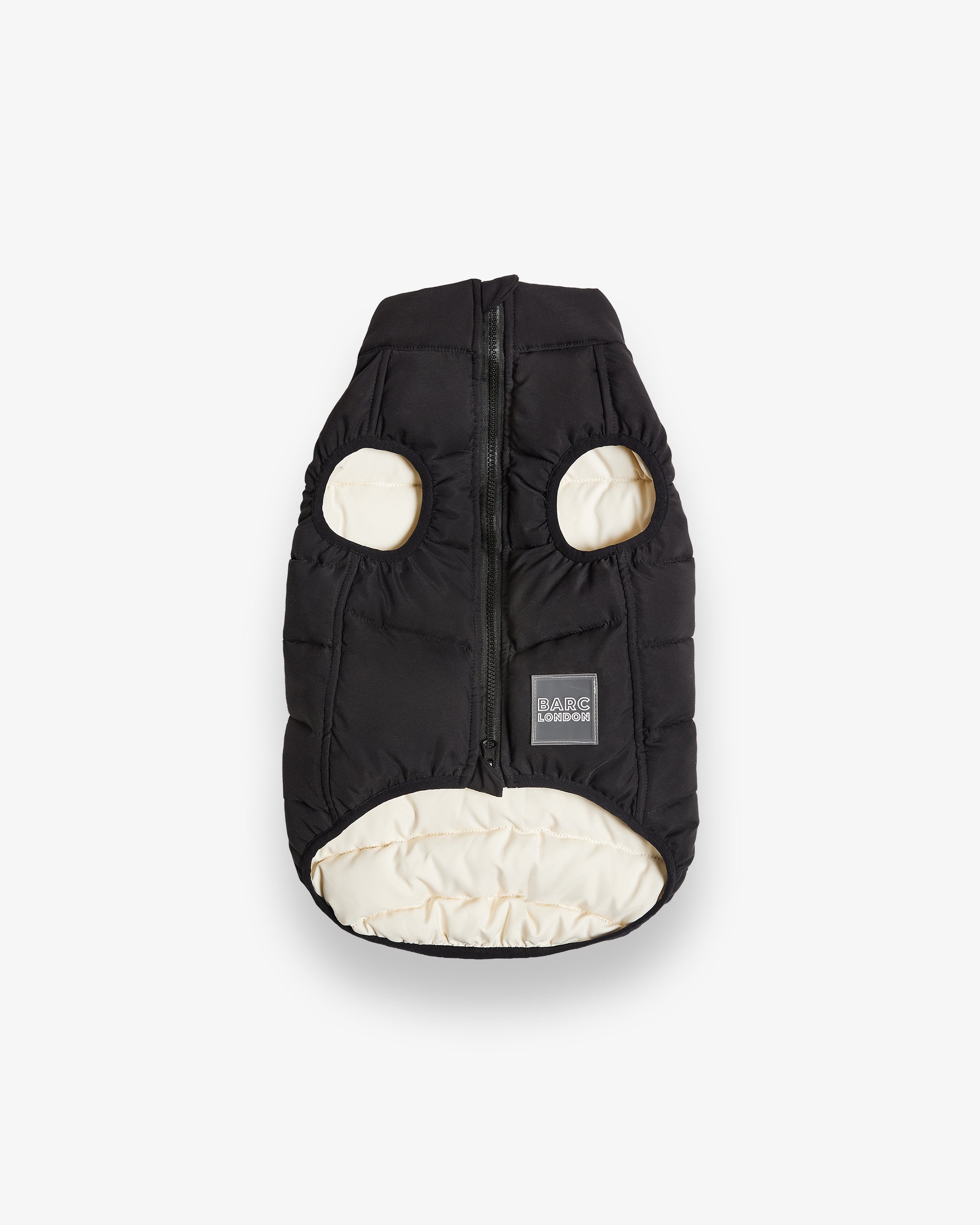 Reversible Puffer by Barc London, Black and Off White, with zip fastening