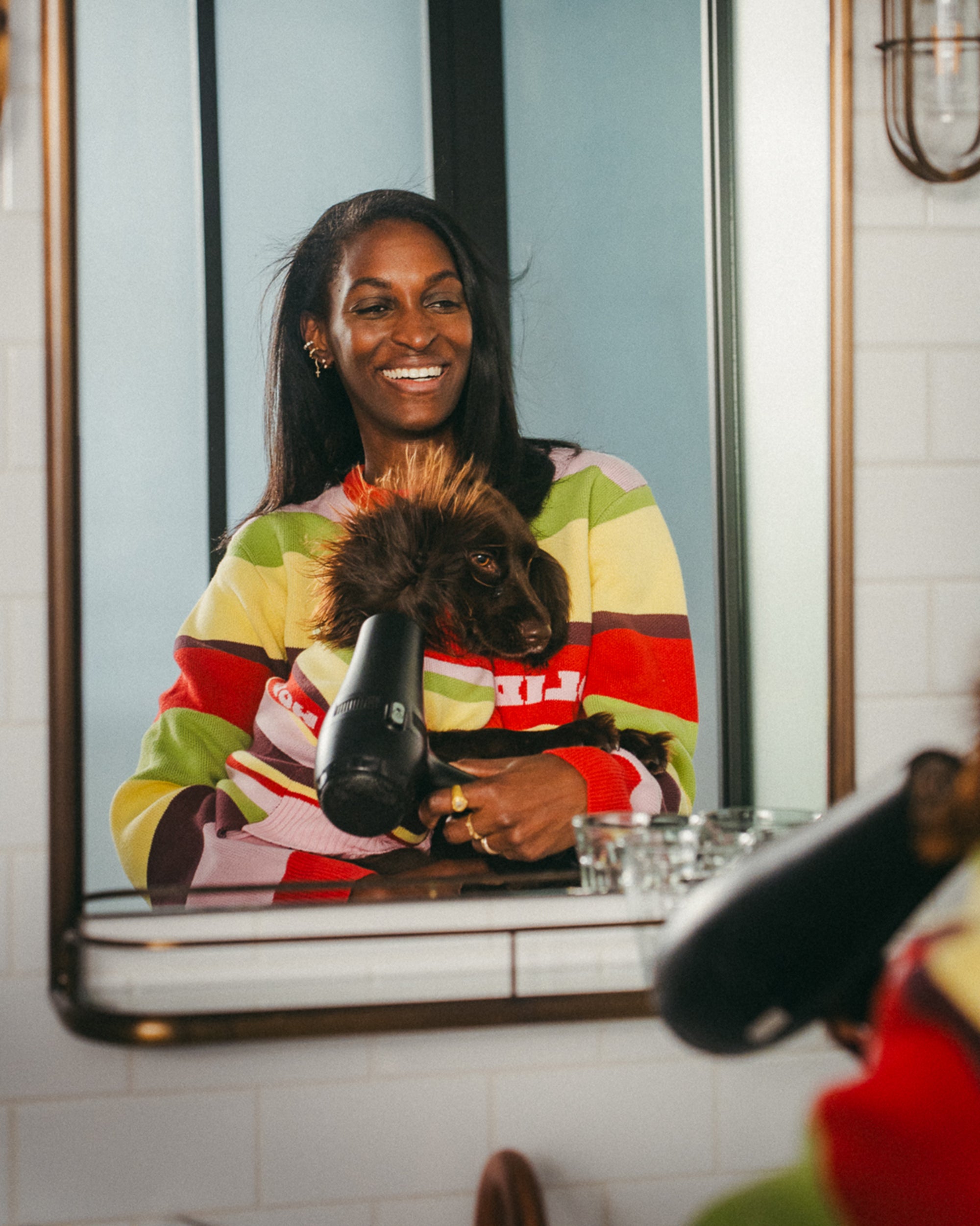 Holiday Club Knitted Dog Jumper, Stripes