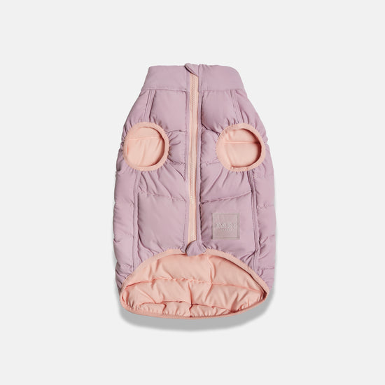 Reversible Puffer by Barc London, Lilac and Pink, with zip fastening