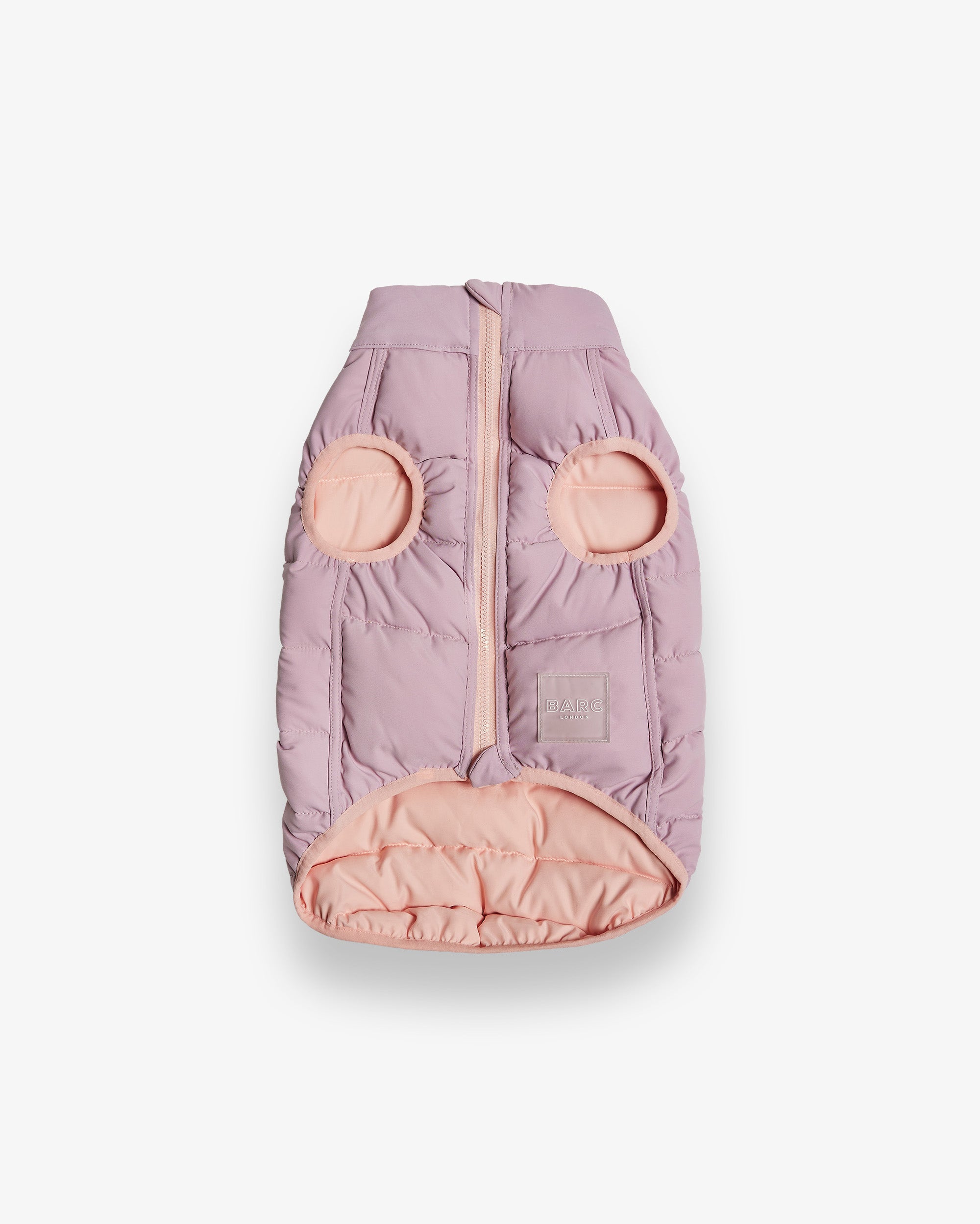 Reversible Puffer by Barc London, Lilac and Pink, with zip fastening