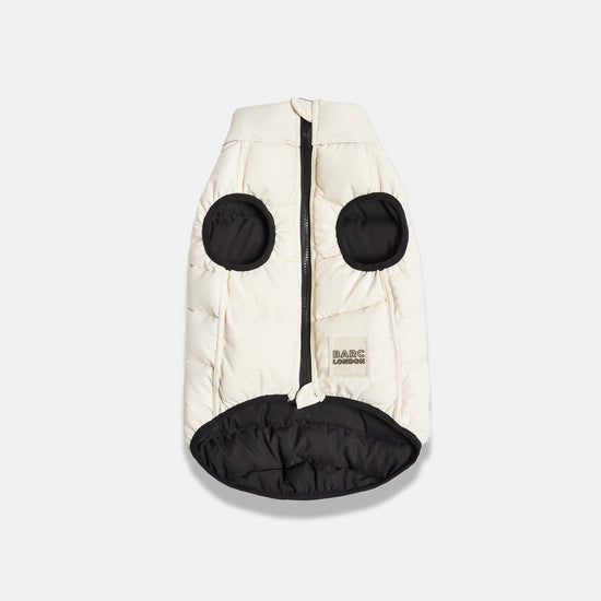Reversible Puffer by Barc London, Off White and Black, with zip fastening