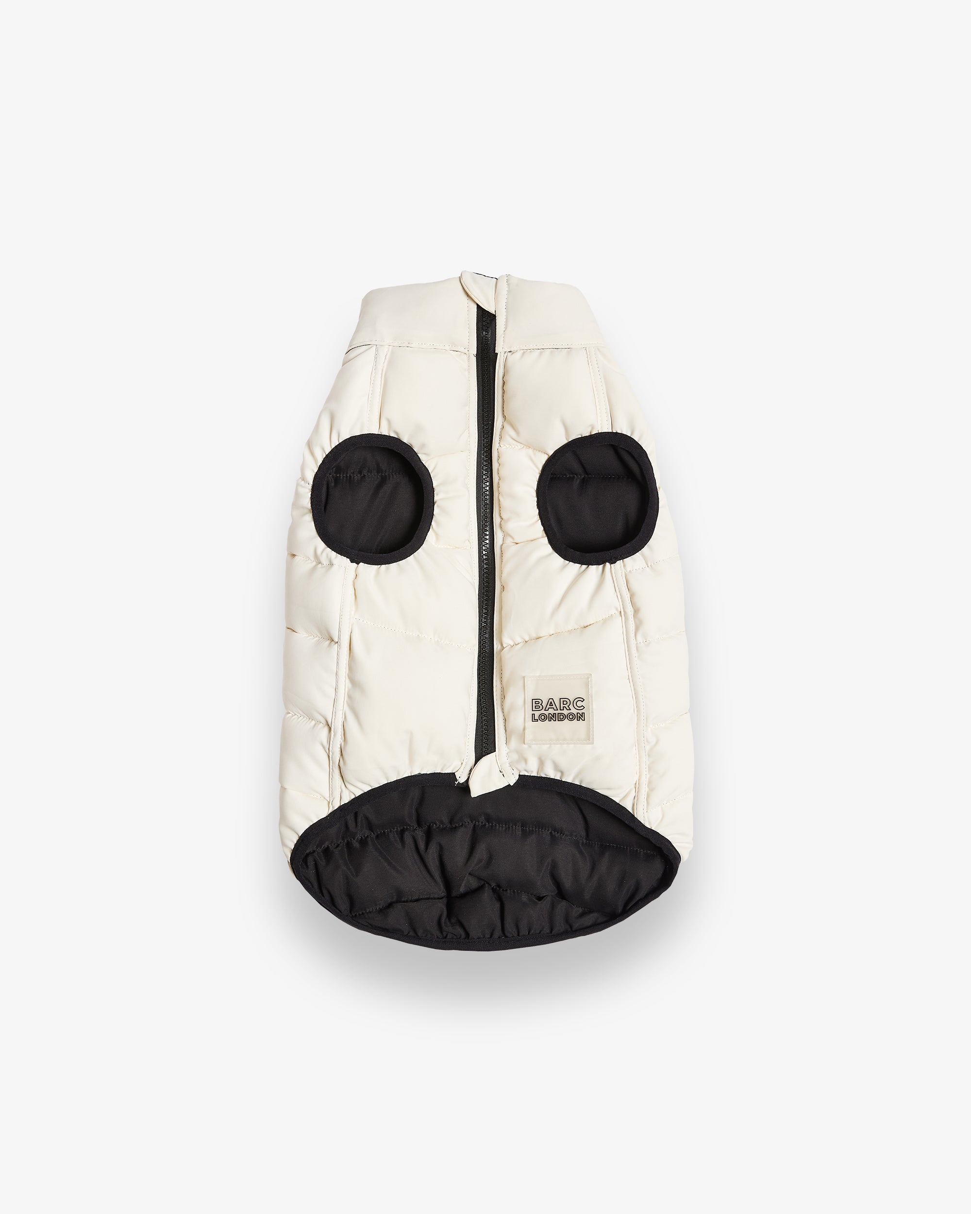Reversible Puffer by Barc London, Off White and Black, with zip fastening
