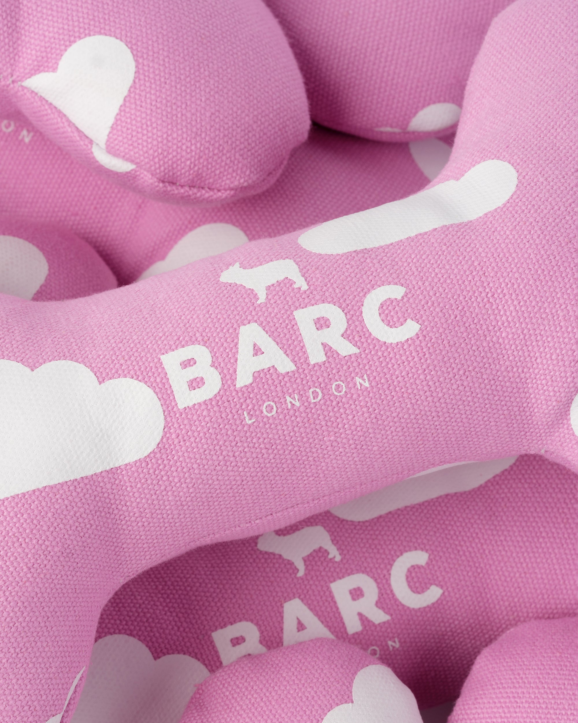 Barc London's Dog Bone Toys in Pink & White