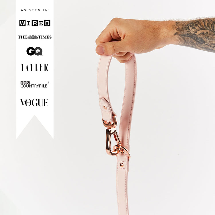 Blush pink Dog Lead as seen in Wired, The Times, GQ, Tatler, BBC Countryfile, Vogue