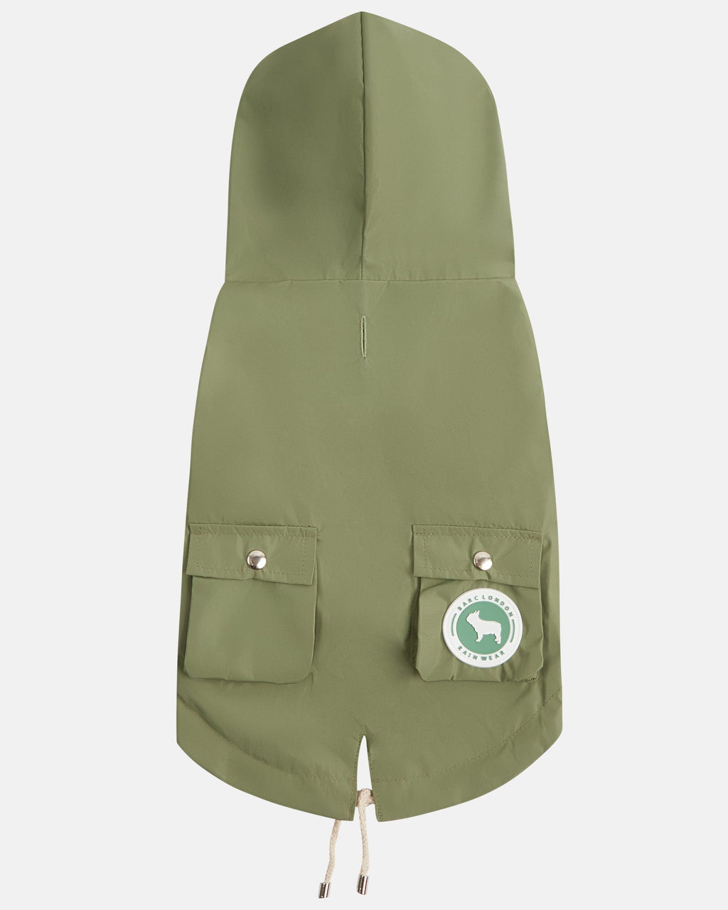 Khaki Green Waterproof Dog Coat Featuring Two Pockets