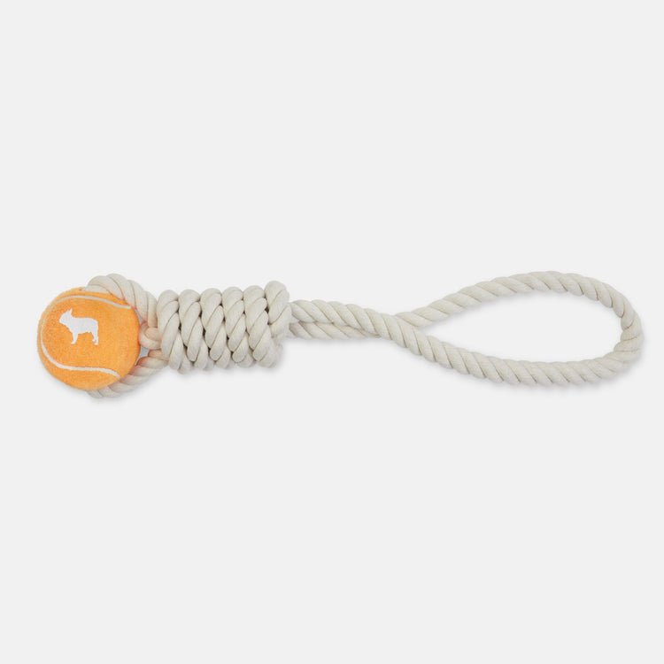 Orange Rope Ball Dog Toy by Barc London