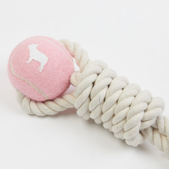 Pink Rope Tug Toys for Dogs with Logo Detail