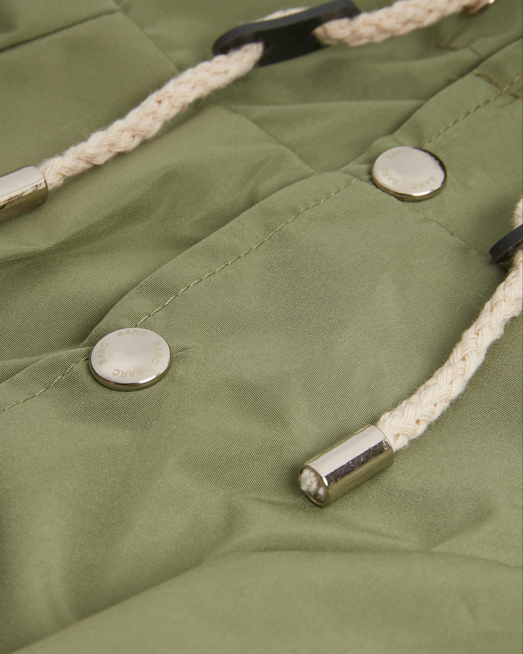 Silver Popper Fastened Green Dog Coat by Barc London